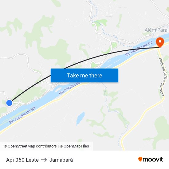 Api-060 Leste to Jamapará map