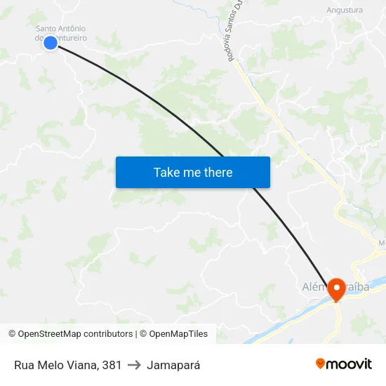 Rua Melo Viana, 381 to Jamapará map