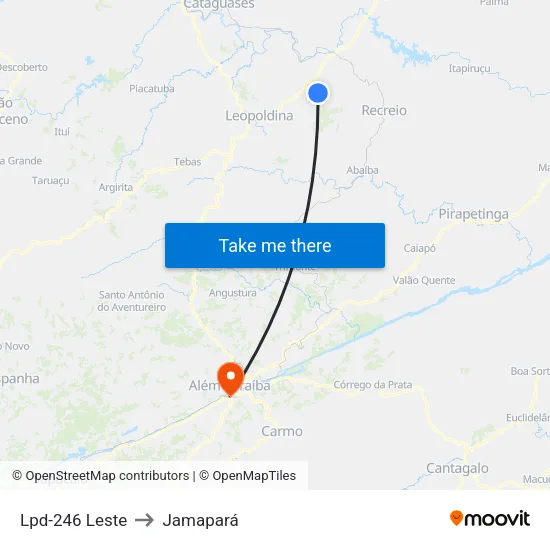 Lpd-246 Leste to Jamapará map