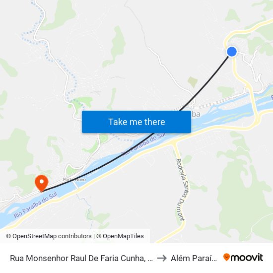 Rua Monsenhor Raul De Faria Cunha, 15 to Além Paraíba map
