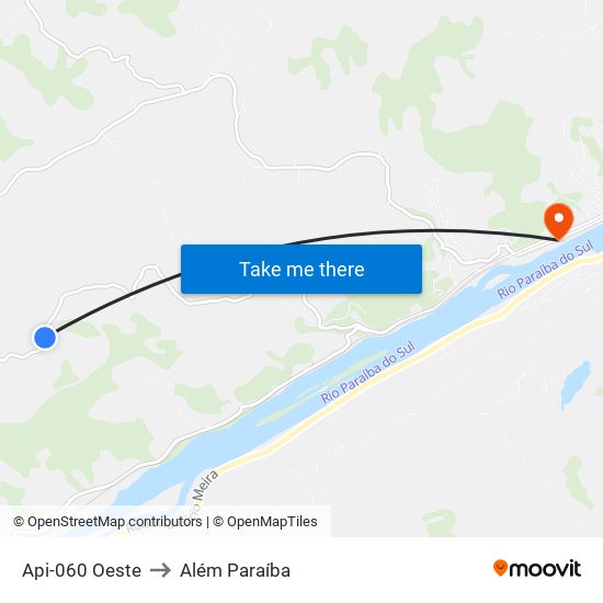 Api-060 Oeste to Além Paraíba map