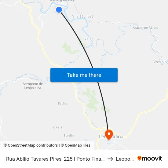 Rua Abílio Tavares Pires, 225 | Ponto Final Do Bom Pastor to Leopoldina map