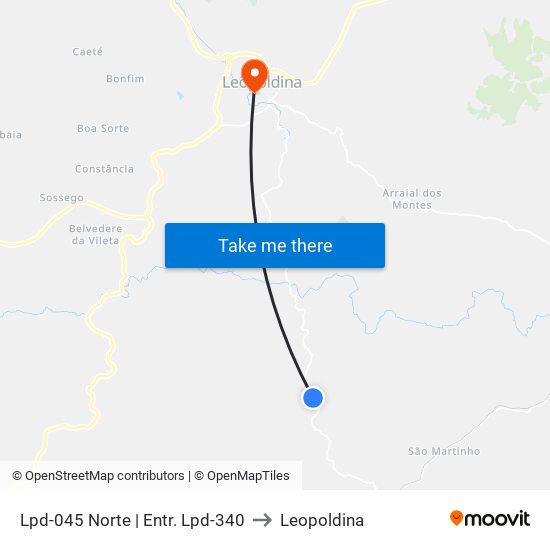 Lpd-045 Norte | Entr. Lpd-340 to Leopoldina map