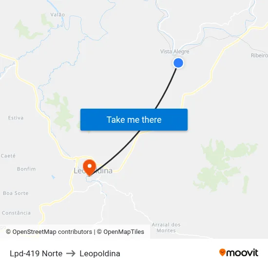 Lpd-419 Norte to Leopoldina map