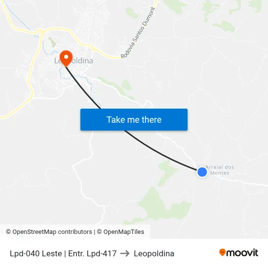 Lpd-040 Leste | Entr. Lpd-417 to Leopoldina map