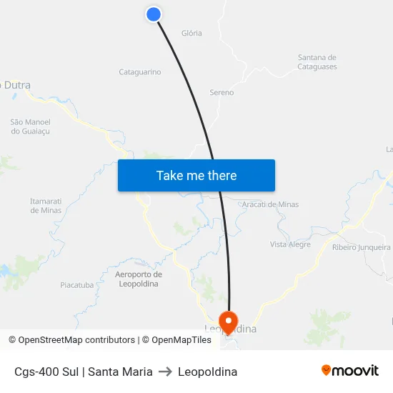 Cgs-400 Sul | Santa Maria to Leopoldina map