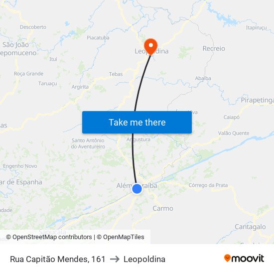 Rua Capitão Mendes, 161 to Leopoldina map