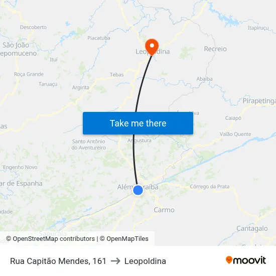 Rua Capitão Mendes, 161 to Leopoldina map
