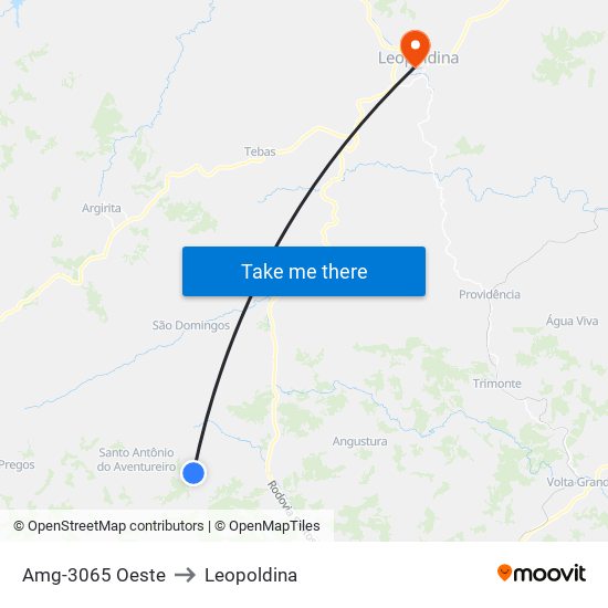 Amg-3065 Oeste to Leopoldina map