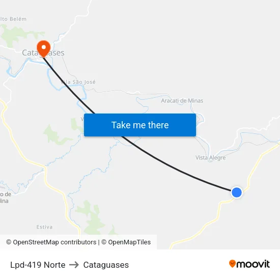 Lpd-419 Norte to Cataguases map