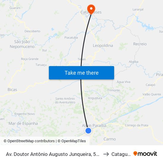 Av. Doutor Antônio Augusto Junqueira, 537 | Construporto to Cataguases map