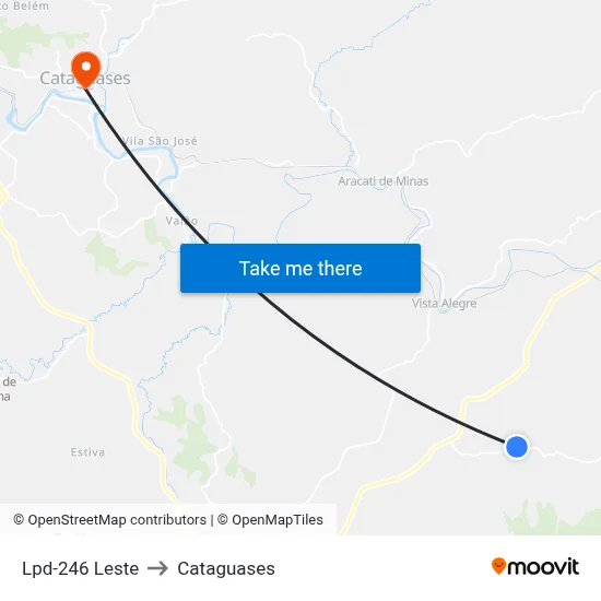 Lpd-246 Leste to Cataguases map