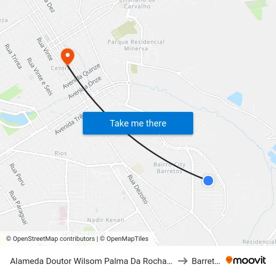 Alameda Doutor Wilsom Palma Da Rocha, 208 to Barretos map