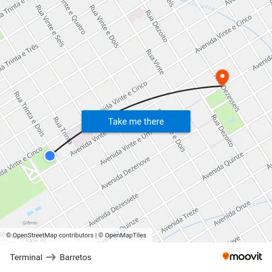 Terminal to Barretos map