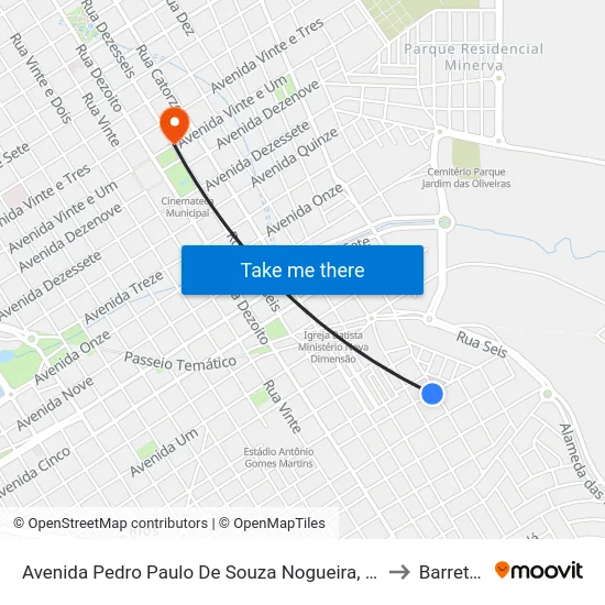 Avenida Pedro Paulo De Souza Nogueira, 410 to Barretos map