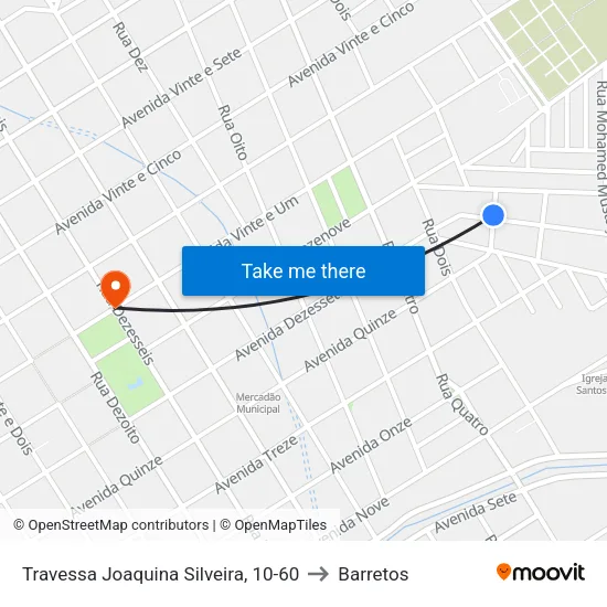 Travessa Joaquina Silveira, 10-60 to Barretos map