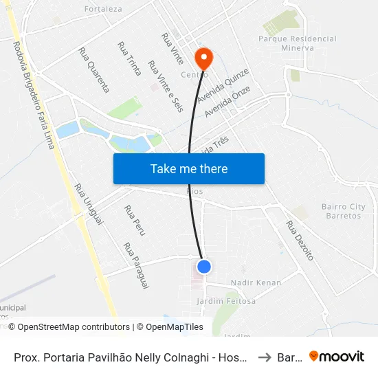 Prox. Portaria Pavilhão Nelly Colnaghi - Hospital Do Câncer (Av. João Baroni) to Barretos map