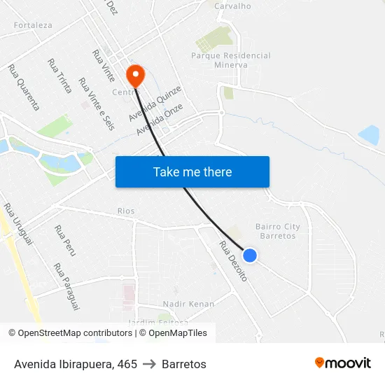 Avenida Ibirapuera, 465 to Barretos map