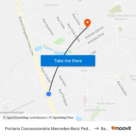 Portaria Concessionária Mercedes-Benz Pedro Monteleone (Rod. Brigadeiro Faria Lima) to Barretos map