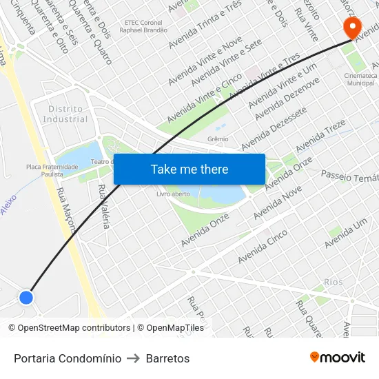 Portaria Condomínio to Barretos map