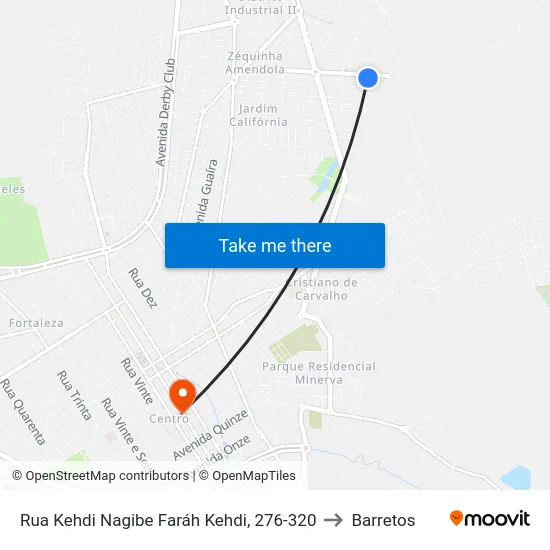 Rua Kehdi Nagibe Faráh Kehdi, 276-320 to Barretos map