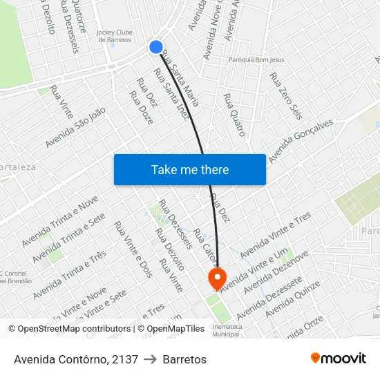 Avenida Contôrno, 2137 to Barretos map