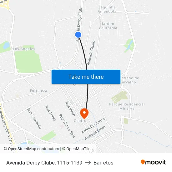 Avenida Derby Clube, 1115-1139 to Barretos map