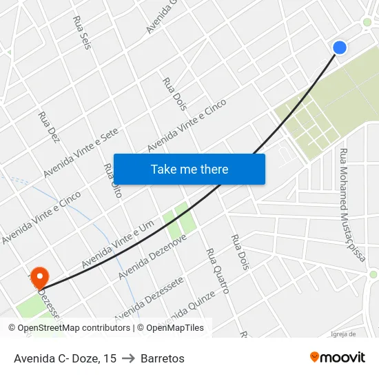 Avenida C- Doze, 15 to Barretos map