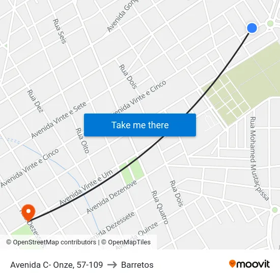 Avenida C- Onze, 57-109 to Barretos map