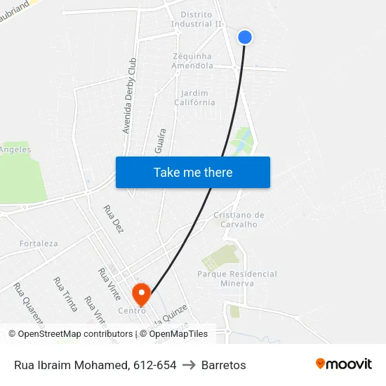Rua Ibraim Mohamed, 612-654 to Barretos map