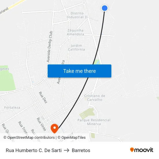 Rua Humberto C. De Sarti to Barretos map