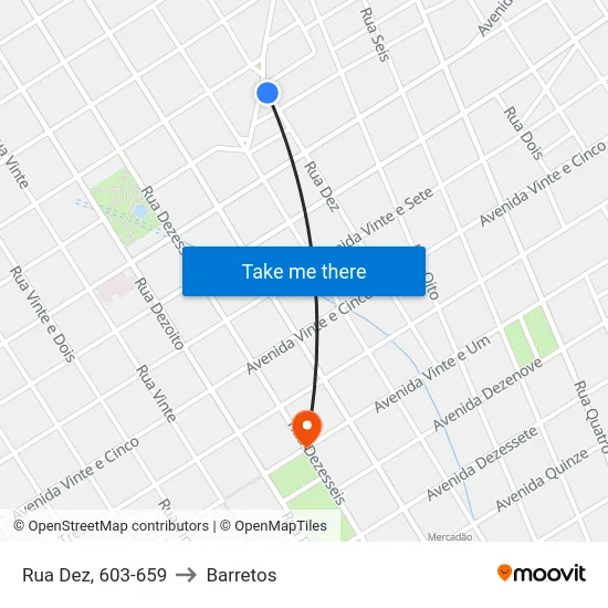 Rua Dez, 603-659 to Barretos map