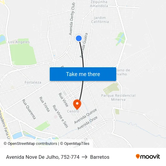 Avenida Nove De Julho, 752-774 to Barretos map