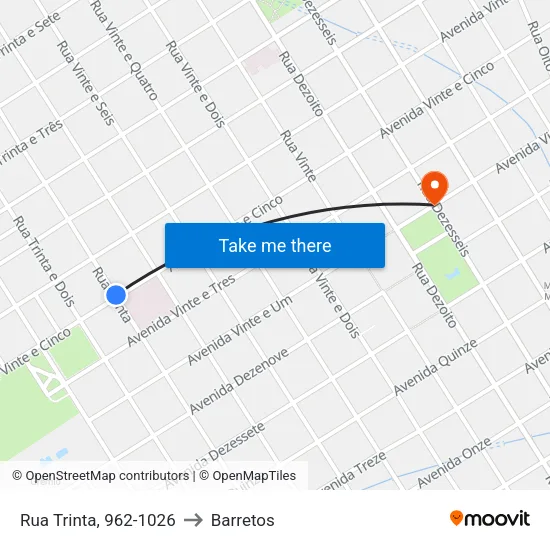 Rua Trinta, 962-1026 to Barretos map