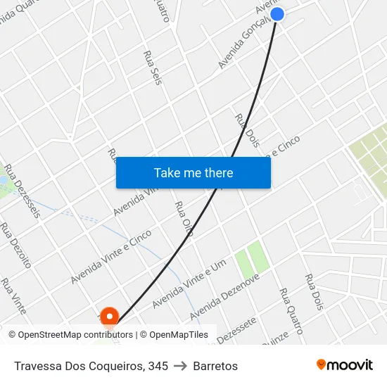 Travessa Dos Coqueiros, 345 to Barretos map
