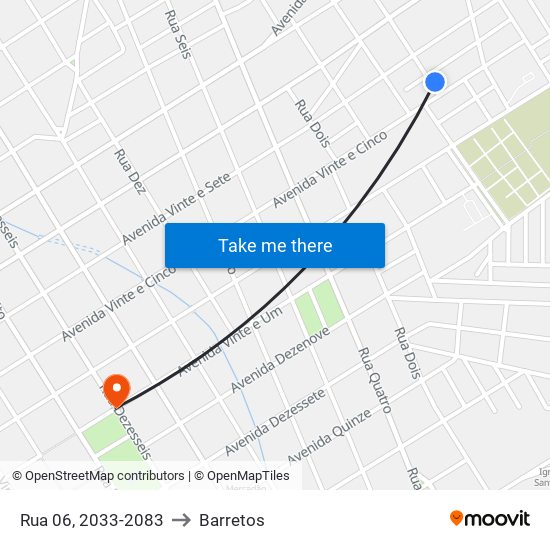 Rua 06, 2033-2083 to Barretos map