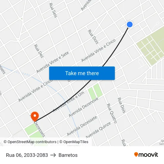 Rua 06, 2033-2083 to Barretos map