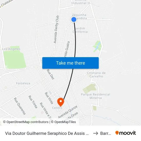 Via Doutor Guilherme Seraphico De Assis Carvalho, 1-29 to Barretos map