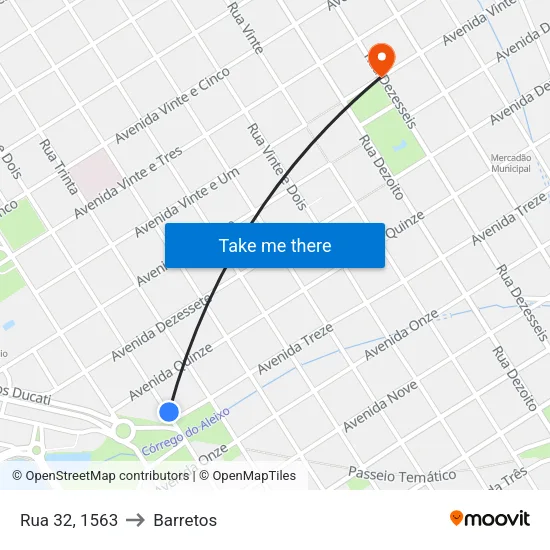 Rua 32, 1563 to Barretos map