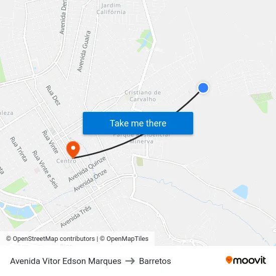 Avenida Vitor Edson Marques to Barretos map