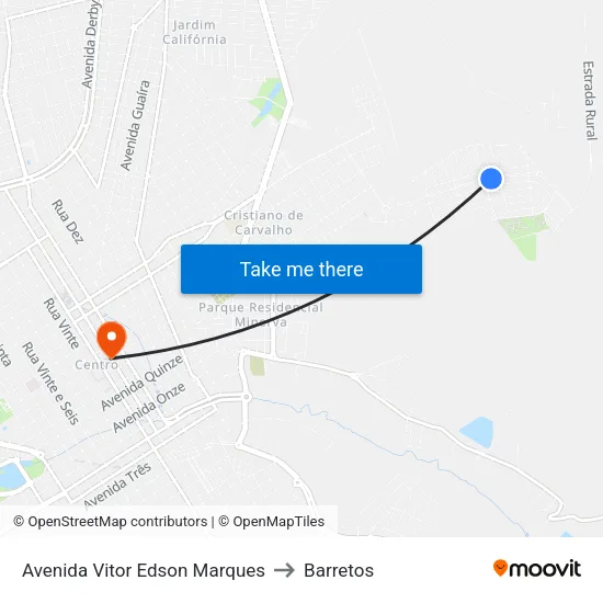 Avenida Vitor Edson Marques to Barretos map