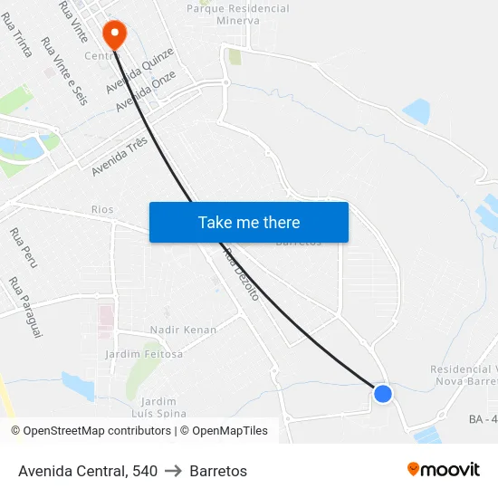Avenida Central, 540 to Barretos map