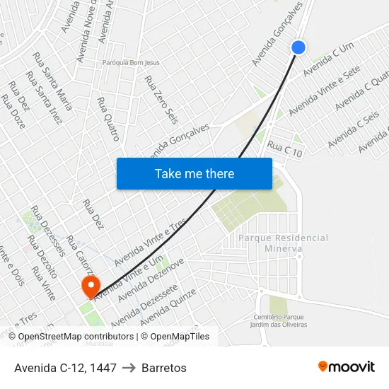 Avenida C-12, 1447 to Barretos map