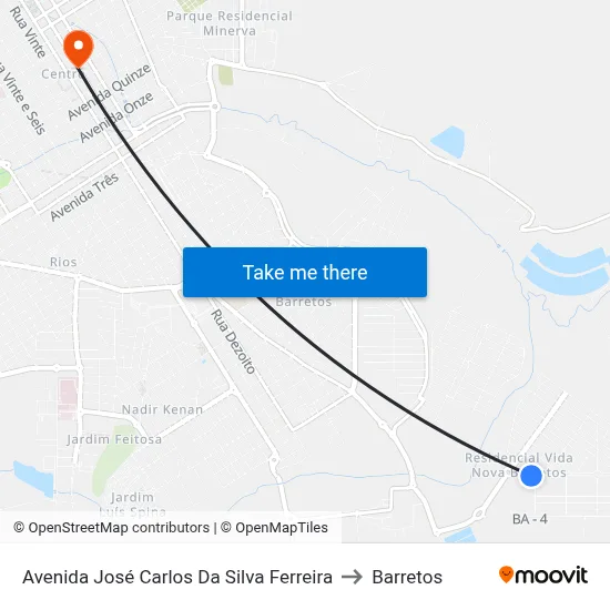 Avenida José Carlos Da Silva Ferreira to Barretos map