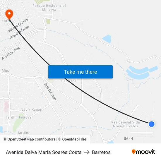 Avenida Dalva Maria Soares Costa to Barretos map