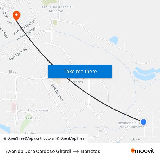 Avenida Dora Cardoso Girardi to Barretos map