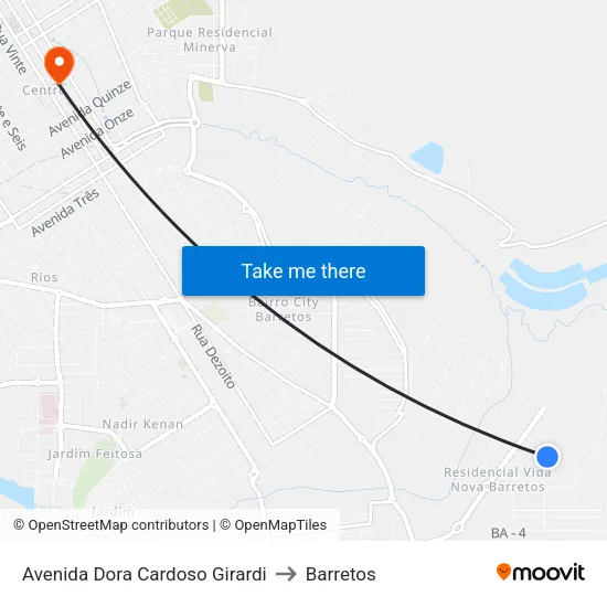 Avenida Dora Cardoso Girardi to Barretos map