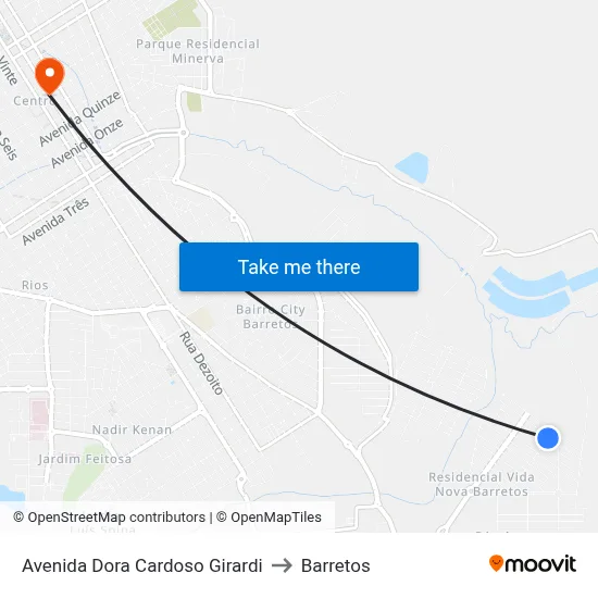Avenida Dora Cardoso Girardi to Barretos map