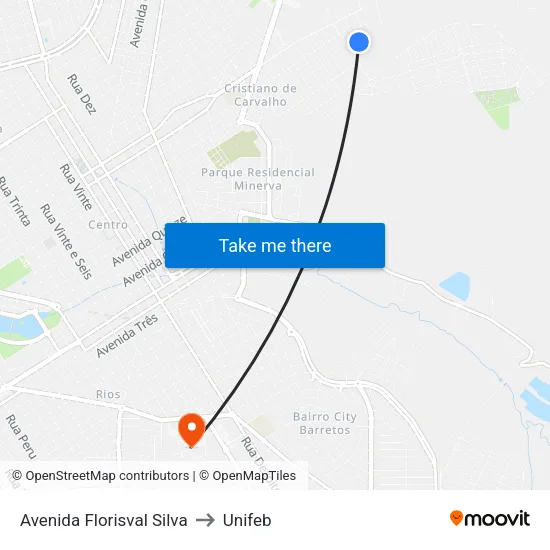Avenida Florisval Silva to Unifeb map