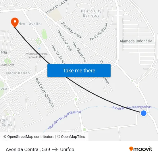 Avenida Central, 539 to Unifeb map